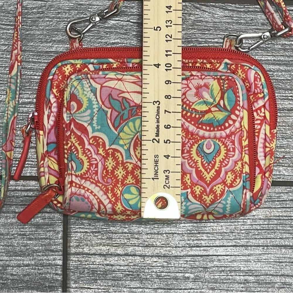 Vera Bradley Paisley in Paradise Small Crossbody Purse Phone Bag Built in Wallet - Picture 3 of 11